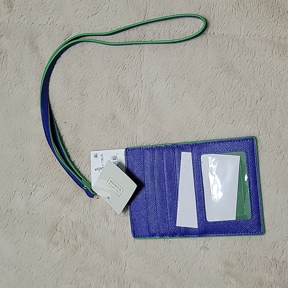 Wristlet Wallet ID Card Holder Clutch, removeable strap, Blue - Picture 6 of 6